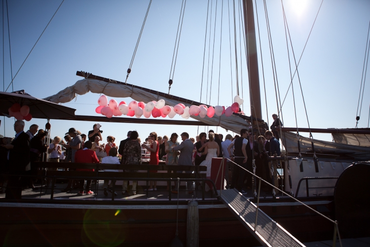 trouwfeest op een schip